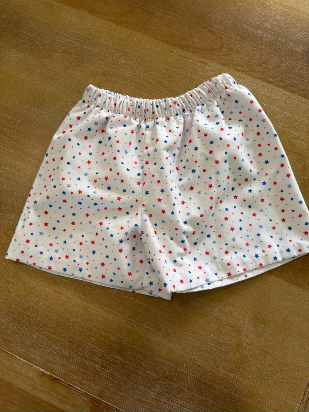Kids White Star-Print Shorts - Red & Blue